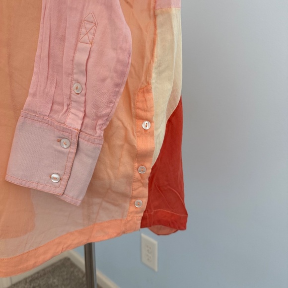 Free People Rainbow Rays Button Up Oversized Tunic Size XS - Picture 7 of 10